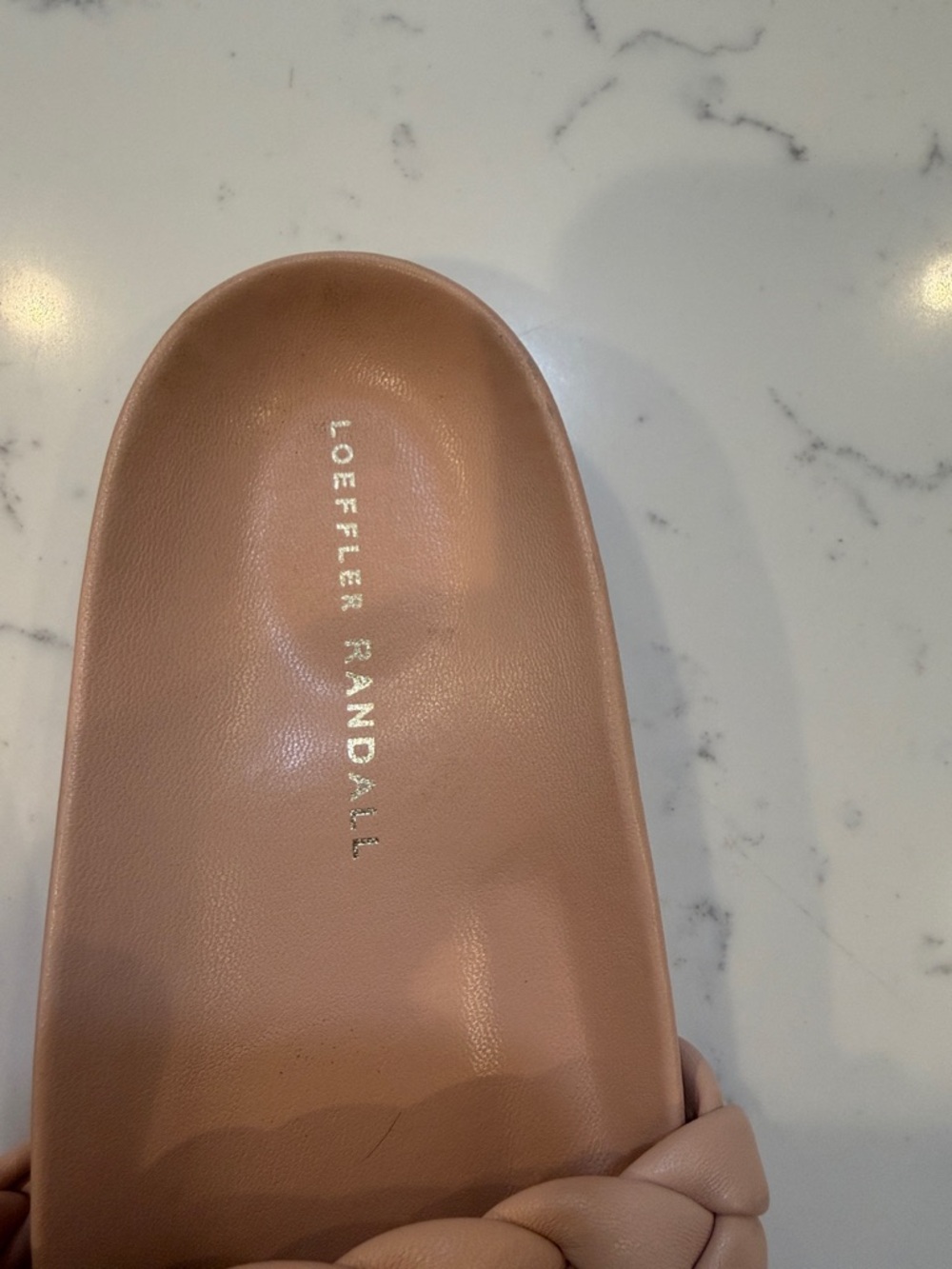 Leather Braided Slide Sandals - Blush. Loeffler Randall - Picture 2 of 7